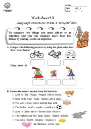 English Worksheet: Make a comparisons 