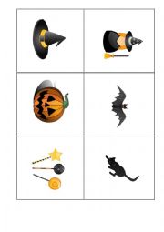 English Worksheet: Simple Halloween Bingo