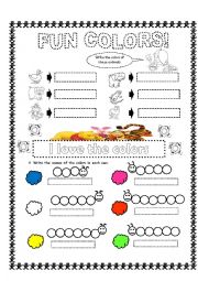 English Worksheet: FUN COLORS