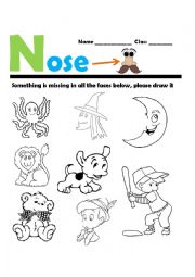English Worksheet: Parts of the Body - Nose (Part 3)