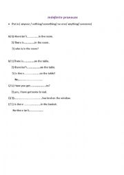 English Worksheet: indefinite pronouns