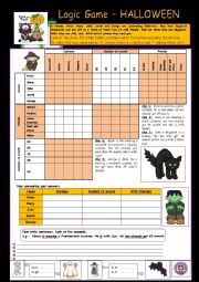 English Worksheet: Logic Game: Halloween ;o))