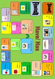 English Worksheet: Have and Has Game