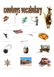 English Worksheet: COWBOYS VOCABULARY