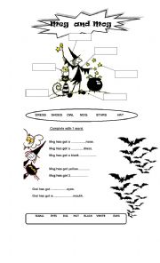 English Worksheet: meg and mog