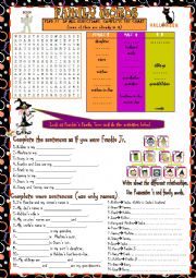 English Worksheet: SPOOKY FAMILY (second part)