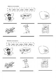 English Worksheet: animals actions 