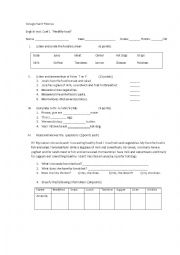 English Worksheet: food likes and dislikes test