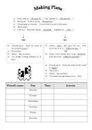 English Worksheet: Making Plans on the Telephone