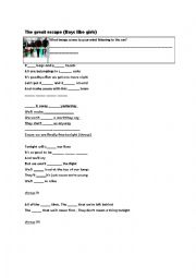 English Worksheet: Pop song-The great escape