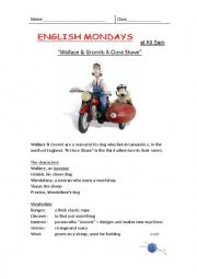 English Worksheet: wallce and gormit- A close shave