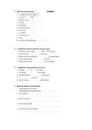 English Worksheet: Basic grammar activities