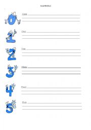 English Worksheet: Numbers 0-10