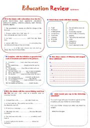 English Worksheet: education unit review