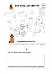 English Worksheet: Halloween counting