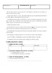 English Worksheet: talking about daily routines 