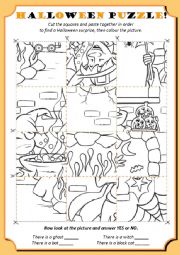 English Worksheet: Halloween Surprise