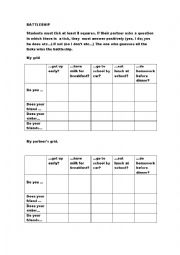 English Worksheet: battleship