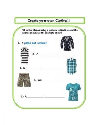 English Worksheet: Describing Clothes (Part 3)