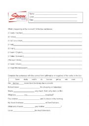 English Worksheet: Simple Present and Present Continuous