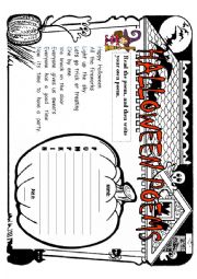 English Worksheet: HALLOWEEN POEMS