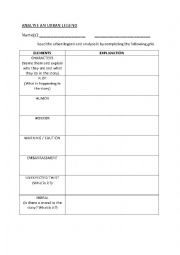 English Worksheet: analyse an urban legend