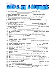 English Worksheet: some & any & compounds