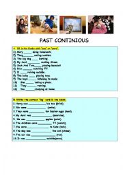 English Worksheet: Past Continuous