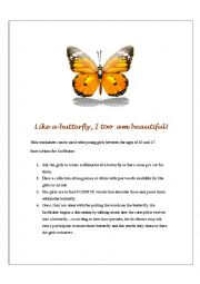 English Worksheet: Like A Butterfly
