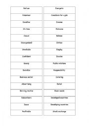 English Worksheet: business vocabulary guessing game- 2 pages