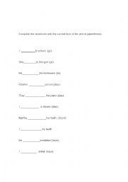 English Worksheet: simple present