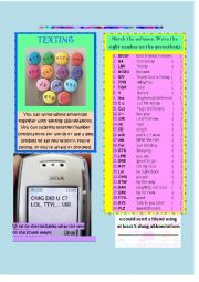 English Worksheet: Slang abbreviations for texting, facebook and twitter- ANSWER KEY