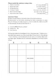 English Worksheet: I Think That If... Bingo Activity