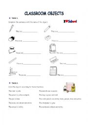 English Worksheet: Classroom Objects