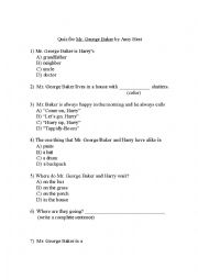 English Worksheet: Quiz for Mr. George Baker
