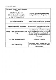 English Worksheet: FAMILY IDIOMS