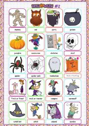 English Worksheet: Halloween Picture Dictionary#2