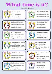 English Worksheet: What time is it?