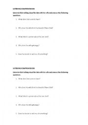 English Worksheet: Listening comprehension: Nick talks about food