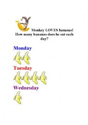 English Worksheet: How many bananas? worksheet