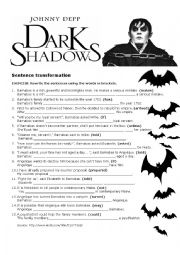 English Worksheet: Dark Shadows