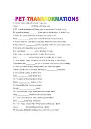 English Worksheet: Pet Transformation