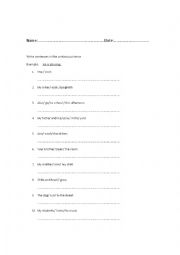 English Worksheet: Writing continuous