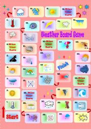 English Worksheet: Weather Board Game