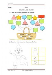 English Worksheet: Colours and Shapes