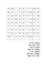 English Worksheet: wordsearch to be