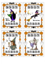 Halloween Memory Game with Simple Present and What Time part 1