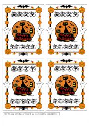 English Worksheet: Halloween Memory Game with Simple Present and What Time part 2