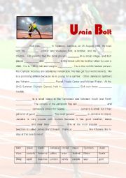 English Worksheet: usain bolt