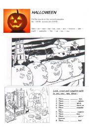 English Worksheet: FIVE LITTLE PUMPKINS